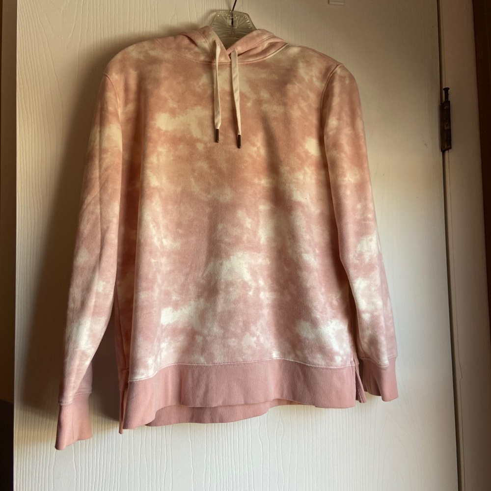 Pink and white tie dye hoodie